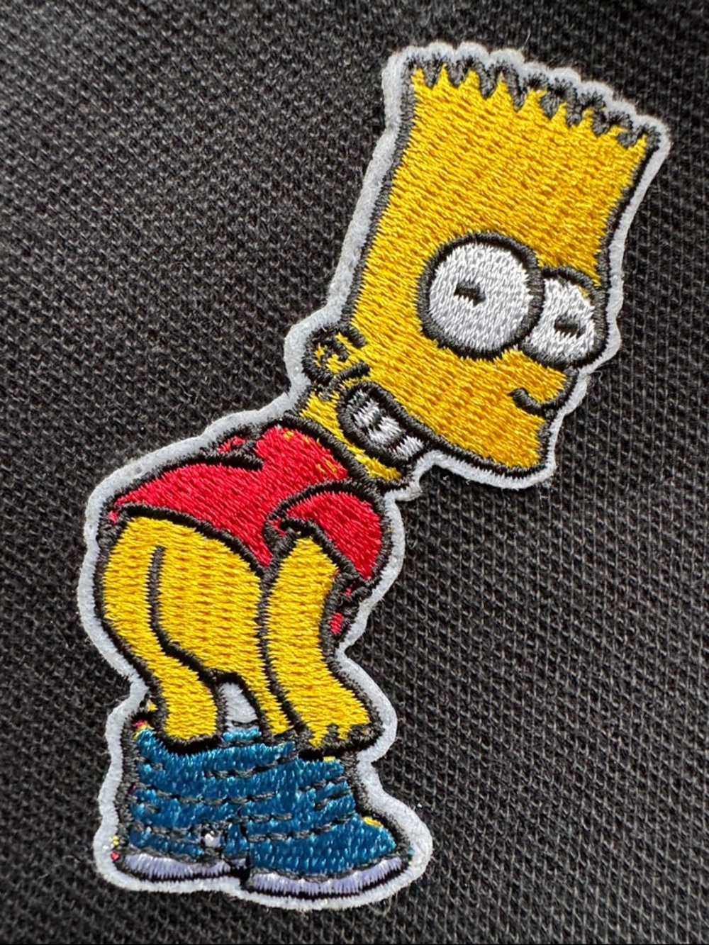 MAKE OFFER! GAP Black Polo with Colorful Bart Simpson Patch Shirt Small